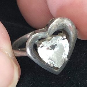 Vintage Sterling Silver Heart Ring Sz6.5